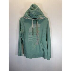 The North Face Women’s   Half Dome Pullover Sweatershirt Hoodie Teal Cotton Sz L